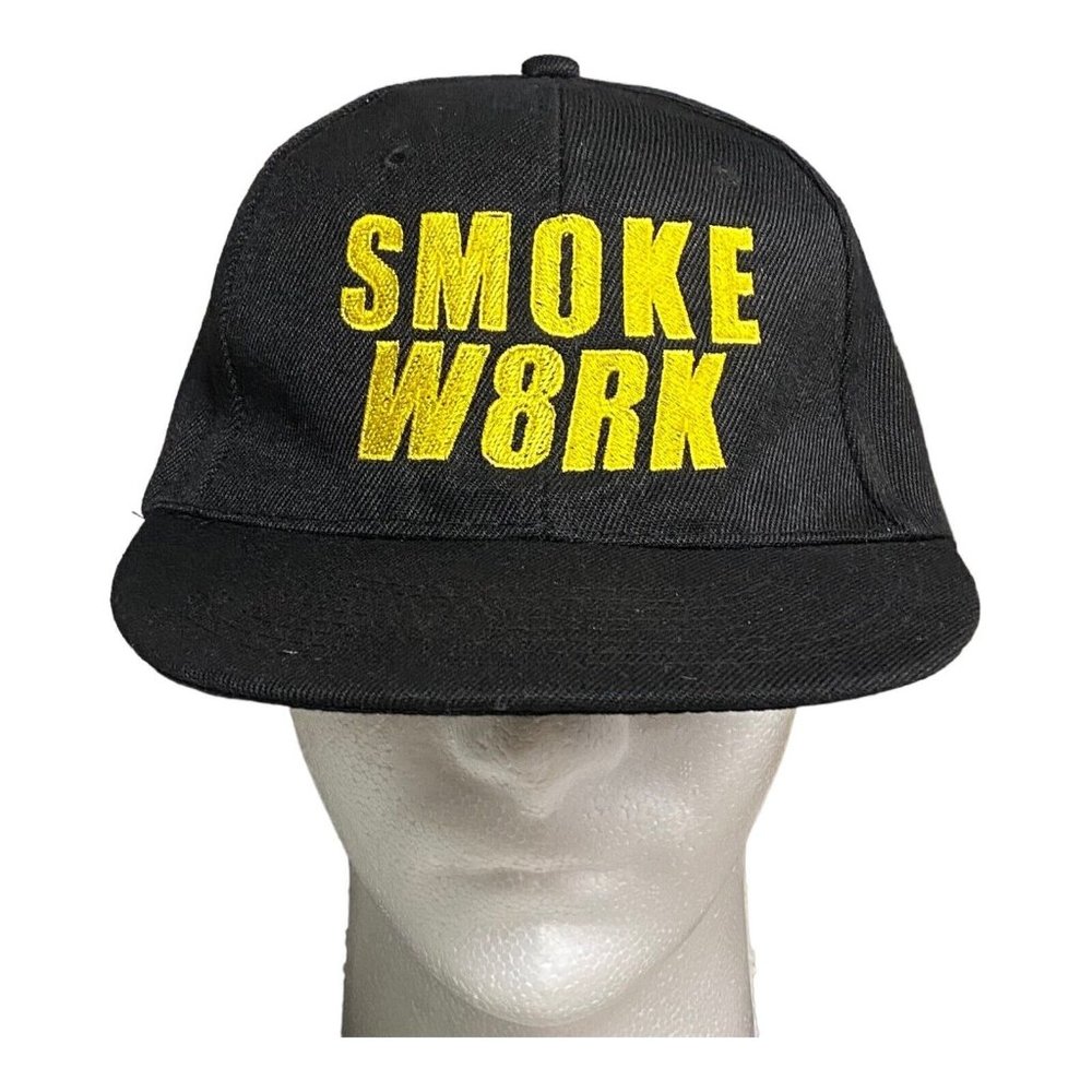 SMOKE‎ W8RK Black Baseball Ball Cap Hat Snapback Embroidered OTTO Mary Jane 420